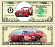 USA 1 Million US Dollar Novelty Banknote 'Lightning McQueen - Cars' Iconic Comic Series - UNC - Autres - Amérique