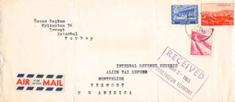 TURKEY - AIRMAIL 1965 > VERMONT/USA / QF180 - Lettres & Documents