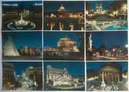 Roma Di Notte - Lotto Di 45 Cartoline A Colori Non Viaggiate - Collections & Lots