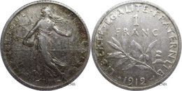 France - IIIe République - 1 Franc Semeuse 1912 - TTB/XF45 - Fra4068 - 1 Franc