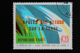 1971 POSTE AERIENNE HAITI Y&T HT PA468 0.75 G APOLLO12 SURCHARGE" APOLLO XIII RETOUR SUR LA TERRE"   OBLITERE/USED* - Haiti