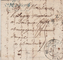 LAC Cursive Verte 32 ST MEDARD Gironde Cachet COUTRAS 27/1/1835 Taxe Manuscrite Pour Bordeaux - 1801-1848: Precursores XIX