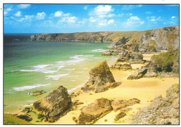 BEDRUTHAN STEPS, CORNWALL, ENGLAND. USED POSTCARD A1 - Newquay