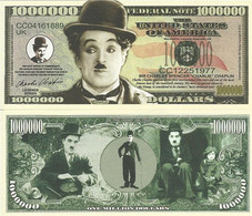 USA 1 Million US $ Novelty Banknote 'Charlie Chaplin' - Comedy Legend - NEW - UNCIRCULATED & CRISP - Autres - Amérique