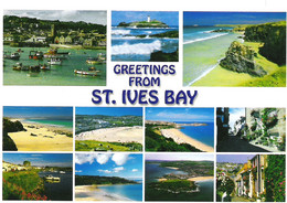 SCENES FROM ST. IVES BAY, CORNWALL, ENGLAND. USED POSTCARD A4 - St.Ives