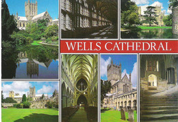 WELLS CATHEDRAL,  WELLS, SOMERSET, ENGLAND. USED POSTCARD A4 - Wells