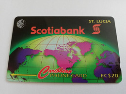 ST LUCIA    $ 20  CABLE & WIRELESS   SCOTIABANK    16CSLA   Fine Used Card ** 5593** - St. Lucia