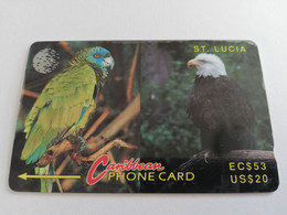 ST LUCIA    $ 53/$20  CABLE & WIRELESS   LUCIA PARROT/ AMERICAN AEGLE    11CSLA   Fine Used Card ** 5594** - Santa Lucía