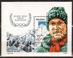 Poland 1988 Fi 3007 Sheet 92 Olympic Silver Medal For Jerzy Kukuczka - MNH - Ungebraucht