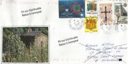 Lettre Andorre Envoyée à Saint Pierre Miquelon Pendant Confinement Covid19 Andorre, Return To Sender. Deux Photos - Storia Postale