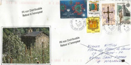 Lettre Andorre Envoyée à Saint Pierre Miquelon Pendant Confinement Covid19 Andorre, Return To Sender. Deux Photos - Cartas & Documentos