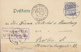 Deutsches Reich KGL. BAU-INSPEKTION, BERLIN 1903 Postkarte Post Card 2 Pf. Frei Durch Ablösung Dienstmarke - Dienstzegels