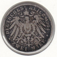 ZWEI MARK Argent 1904 A WILLEM II DEUTSCHER KAISER KONIG V. PREUSSEN - 2, 3 & 5 Mark Zilver