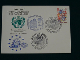 United Nations 1980 Card Strasbourg VF - Brieven En Documenten