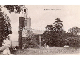 ST MARYS CHURCH SUNBURY OLD B/W POSTCARD LONDON MIDDLESEX - Middlesex