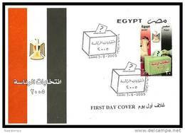 Egypt - 2005 - FDC - ( Presidential Elections - Mubarak - Flag Of Egypt ) - Cartas & Documentos