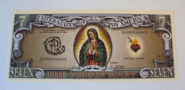 USA 7 Sorrows Novelty Banknote ' The Virgin Mary' - Religion Series - NEW - UNCIRCULATED & CRISP - Autres - Amérique