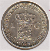 @Y@    Nederland  1  Gulden 1943  Wilhelmina   (5218) - 1 Florín Holandés (Gulden)