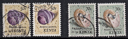 B5040 KENYA 1971, SG 42-3 & 45-6  Definitives, ERRORS In  Inscriptions, Used - Kenya (1963-...)