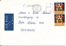 New Zealand Cover Sent Air Mail To Denmark 18-12-1995 Christmas Stamps - Covers & Documents