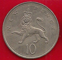 GRANDE-BRETAGNE 10 NEW PENCE - 1974 - 10 Pence & 10 New Pence