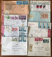 France Lot De 17 Enveloppes Recommandées Avec Timbres POSTE AERIENNE Et Divers - Voir 2 Photos - (L005) - 1961-....