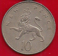 GRANDE-BRETAGNE 10 NEW PENCE - 1971 - 10 Pence & 10 New Pence