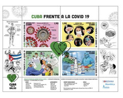 Cuba 2021 Flight Against Covid-19, Pandemic, Health, Virus, Corona M/S MNH - Medizin