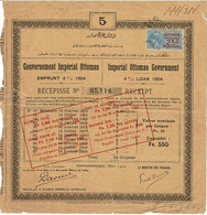 Titre Ancien - Gouvernement Impérial Ottoman - Emprunt 4% 1904 - - M - O