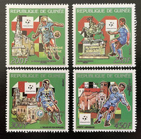 Guinée Guinea 1990 / 1993 Gold OR Overprint Mi. 1403-1406aA Italia FIFA World Cup Football Fußball WM - 1990 – Italia