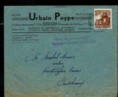 Enveloppe (entière)  Avec N° 767 Seul Sur Lettre à Entête Obl. ZEEBRUGGE 08/07/49 - 1948 Exportación