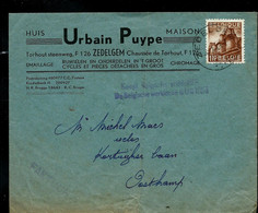 Enveloppe (entière)  Avec N° 767 Seul Sur Lettre à Entête Obl. ZEEBRUGGE 08/07/49 - 1948 Export