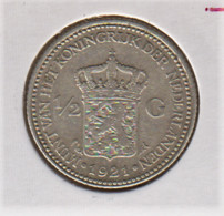 @Y@    Nederland  1/2  Gulden 1921   Wilhelmina   (5221) - 1/2 Gulden