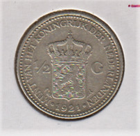 @Y@    Nederland  1/2  Gulden 1921   Wilhelmina   (5221) - 1/2 Florín Holandés (Gulden)