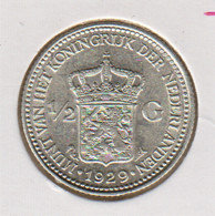 @Y@    Nederland  1/2  Gulden 1929   Wilhelmina   (5223) - 1/2 Florín Holandés (Gulden)