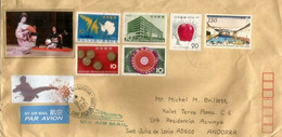 Lettre De Tokyo,Japon,adressée Andorra,avec Vignette Prevention Coronavirus Japon Et Arrivée Timbre à Date Andorra - Briefe U. Dokumente