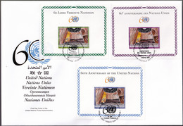 UNO NEW YORK - WIEN - GENF 2005 TRIO-FDC 60 Jahre Vereinte Nationen - Emisiones Comunes New York/Ginebra/Vienna