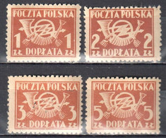 Poland 1945 - Postage Due - Mi.100-03 - MNH(**) - Postfrisch - Postage Due