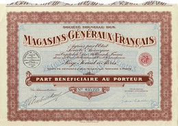 Titre Ancien - Société Nouvelle Des Magasins Généraux Français - Société Anonyme - Titre De 1929 - N° 035225 - - Turismo