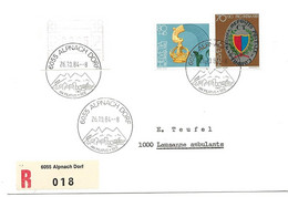 142 - 99 - Enveloppe Recommandée Avec Cachets à Date Alpnach Dorf 1984 - Poststempel