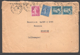 1930  Lettre 4è échelon De Paris Pour L'Allemagne Tarif 4,20fr  Yv 181 X2, 205, 190 - Tariffe Postali