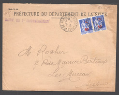 1941 Lttre De Pris Pour  Les Mureaux  Yv 479 X2 - 1932-39 Paz