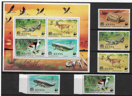 Kenya 1977 MiNr. 87 - 91(Block 10) Kenia Animals WWF 5v + 1 S\s MNH** 30,00 € - Kenya (1963-...)
