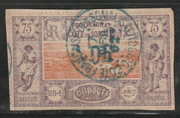 COTE DES SOMALIS - N°23 Obl (1902)  0.05 Sur 75c - Usati