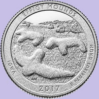 USA Quarter 1/4 Dollar 2017 P, Effigy Mounds - Iowa, KM#653, Unc - 2010-...: National Parks