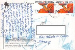 ANTIGUA & BARBUDA - PICTURE POSTCARD 1993 > HÖCHSTADT/DE /QF186 - Antigua Y Barbuda (1981-...)