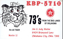 Tiger, Tigre On Old Card From Jim & Judy Matise, Briarwood Lane, Oklahoma City, USA (KPB 5710) Oct 1968 - Tiger