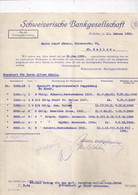 Wertpapieraufstellung  "Schweizerische Bankgesellschaft, St.Gallen"        1922 - Switzerland