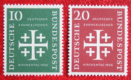 Evangelical Churches Day Mi 235-236 Y&T 109-110 1956 Neuf Sans Charniere POSTFRIS / MNH / **  Germany BRD Allemange - Ungebraucht