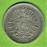 ALLEMAGNE / 20 PFENNIG  / 1876 D / ARGENT - 20 Pfennig